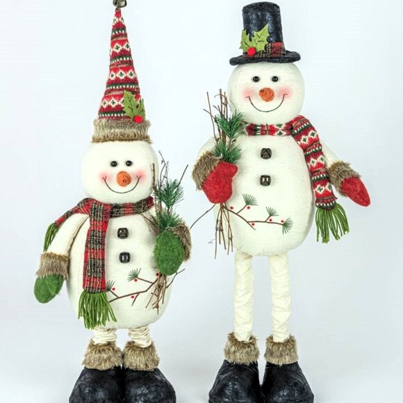 Festive Snowman Stretch Leg Figurine - Picture 4 of 4